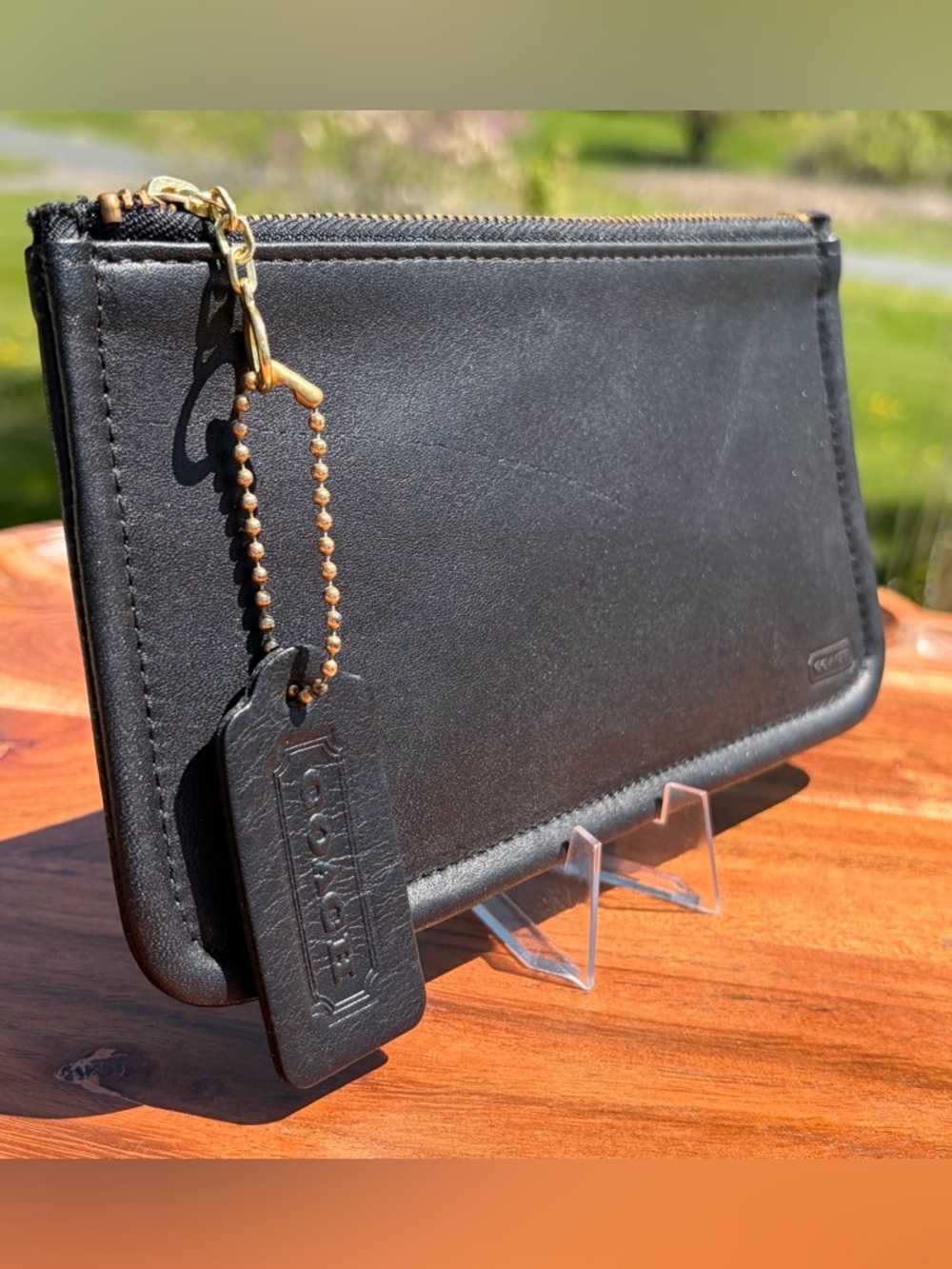 Vintage COACH Black Glovetanned Leather Skinny Case Like New - Picture 16 of 17
